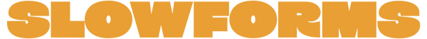 Slowforms text logo in tangerine.